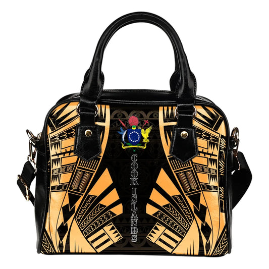 Cook Islands Shoulder Handbag - Polynesian Tattoo Gold