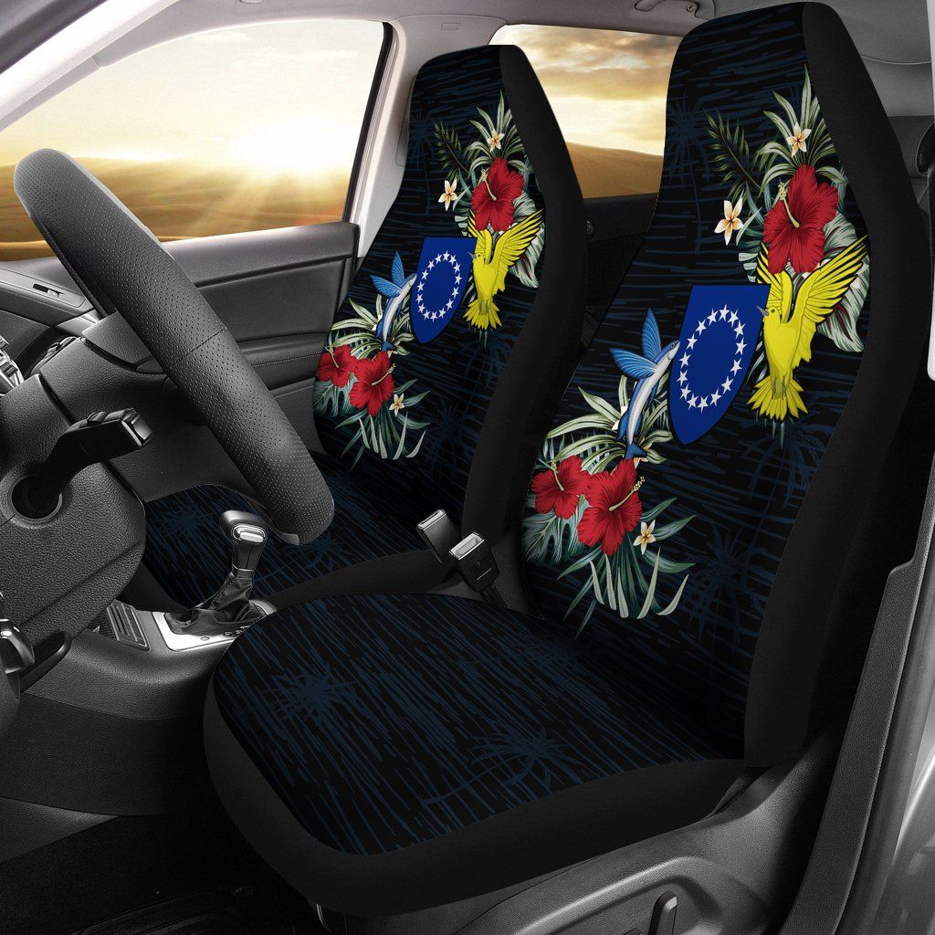 Cook Islands Car Seat Covers - Cook Islands Coat of Arms Hibiscus