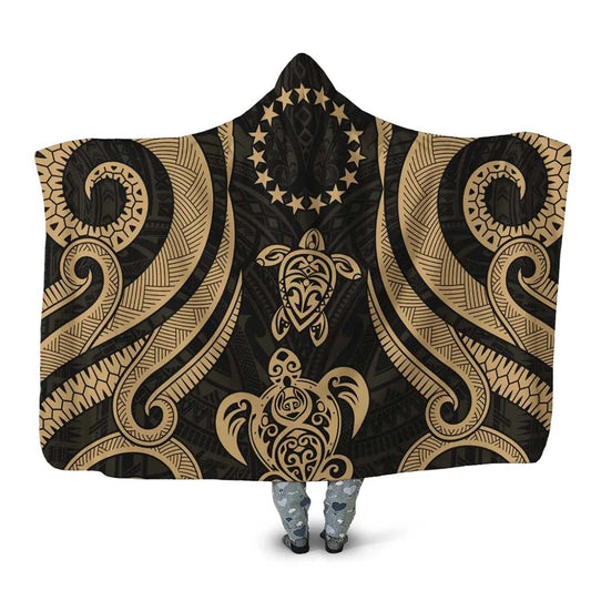 Cook Islands Hooded Blanket - Gold Tentacle Turtle