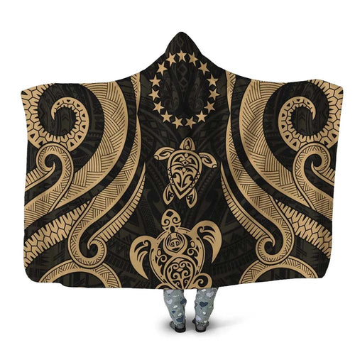 Cook Islands Hooded Blanket - Gold Tentacle Turtle