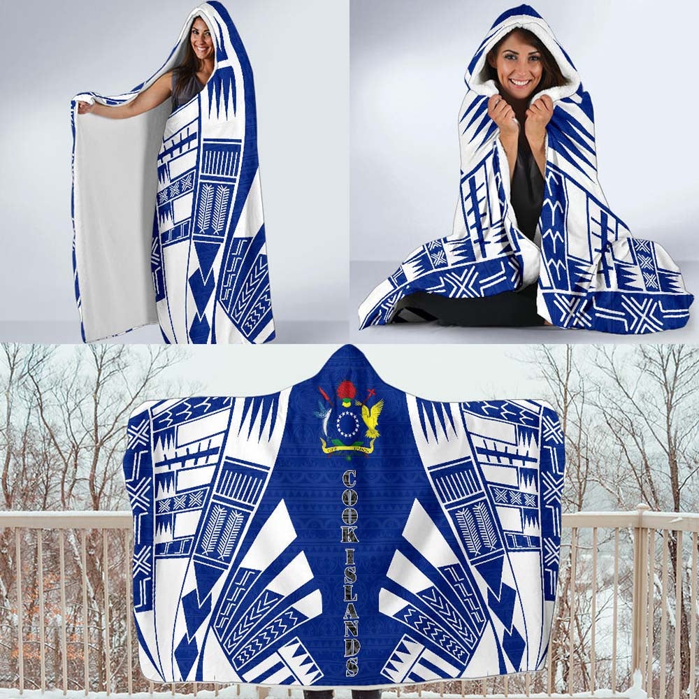 Cook Islands Hooded Blanket - Polynesian Tattoo Flag