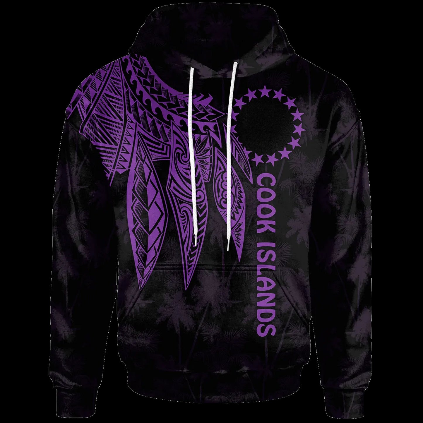 Cook Islands Hoodie - Polynesian Wings (Purple)