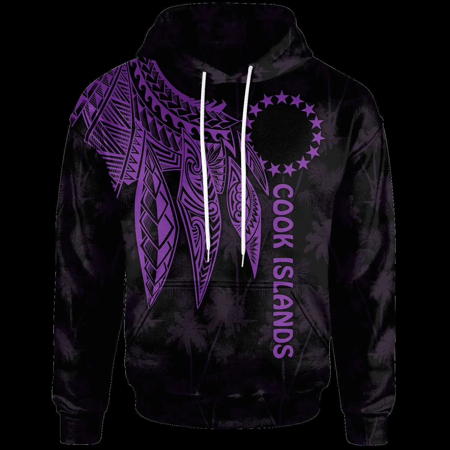 Cook Islands Hoodie - Polynesian Wings (Purple)