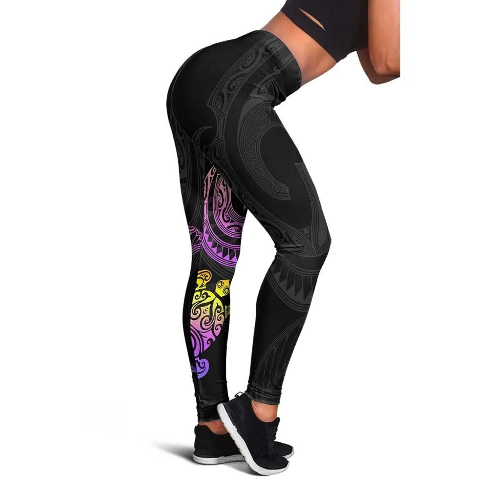 Cook Islands Legging - Plumeria Flowers with Spiral Patterns
