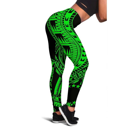 Cook Islands Legging Polynesian Pattern Green