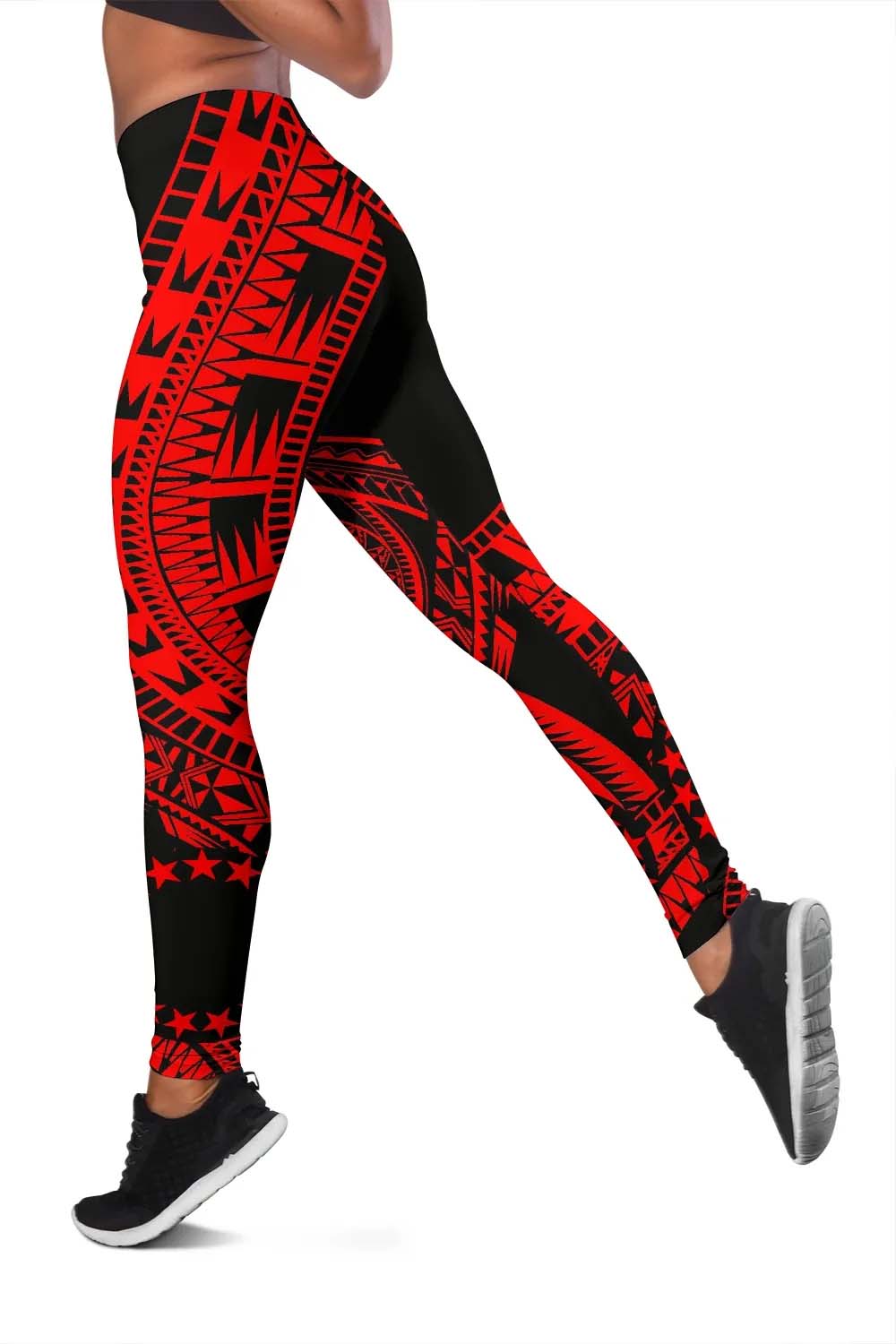Cook Islands Legging Polynesian Pattern Red