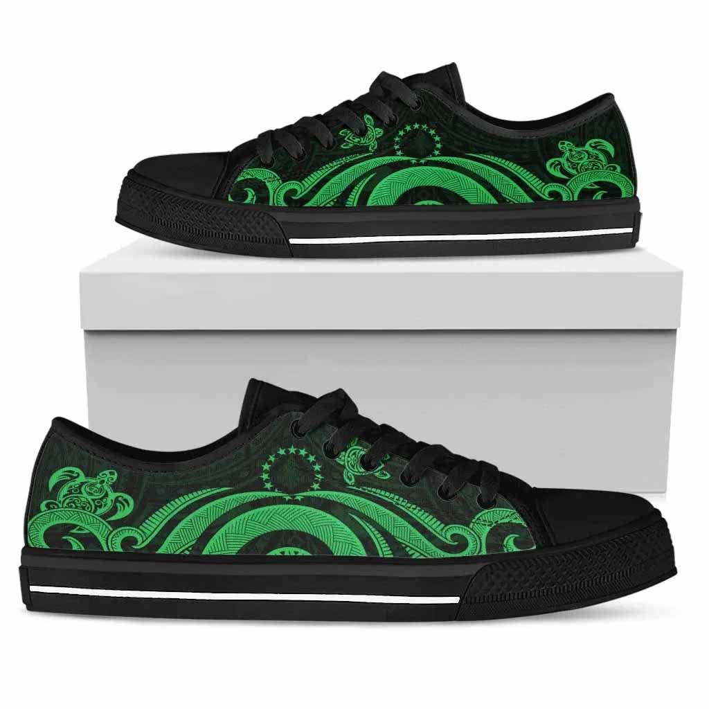 Cook Islands Low Top Shoes - Green Tentacle Turtle