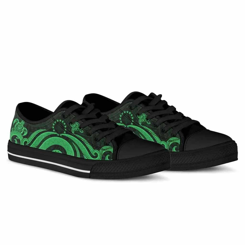 Cook Islands Low Top Shoes - Green Tentacle Turtle