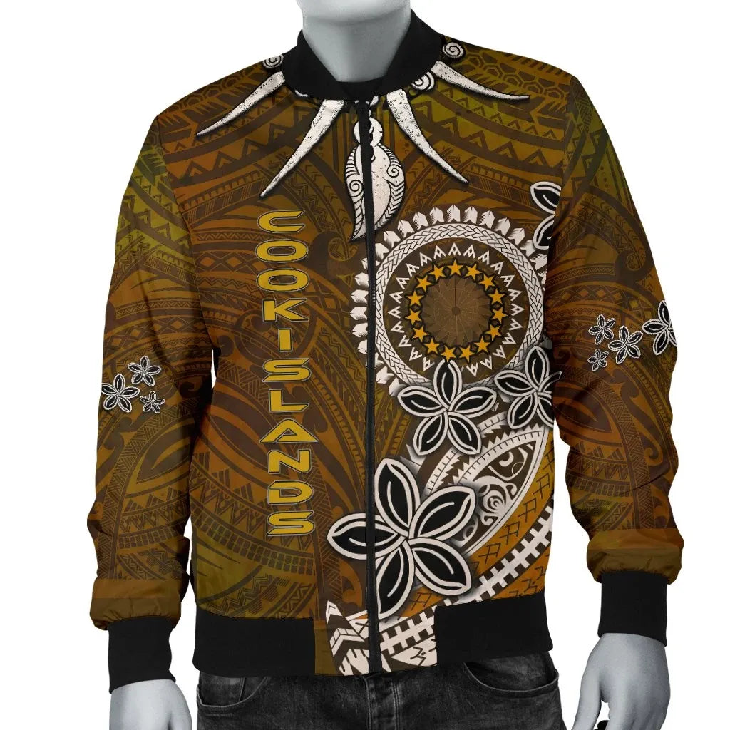 Cook Islands Bomber Jacket - Polynesian Boar Tusk