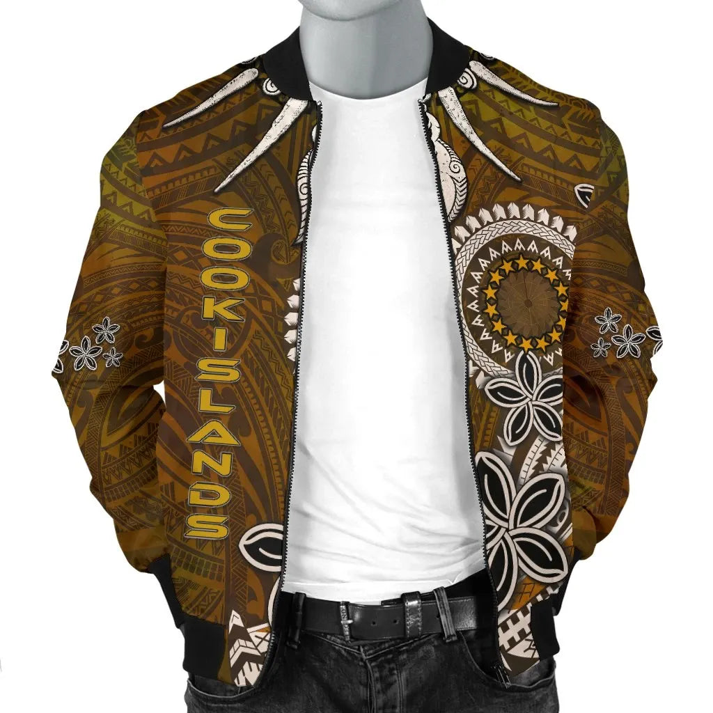 Cook Islands Bomber Jacket - Polynesian Boar Tusk