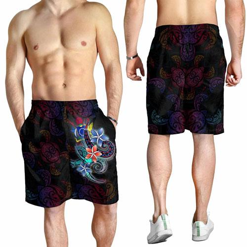 Cook Islands Men Shorts - Plumeria Flowers Style