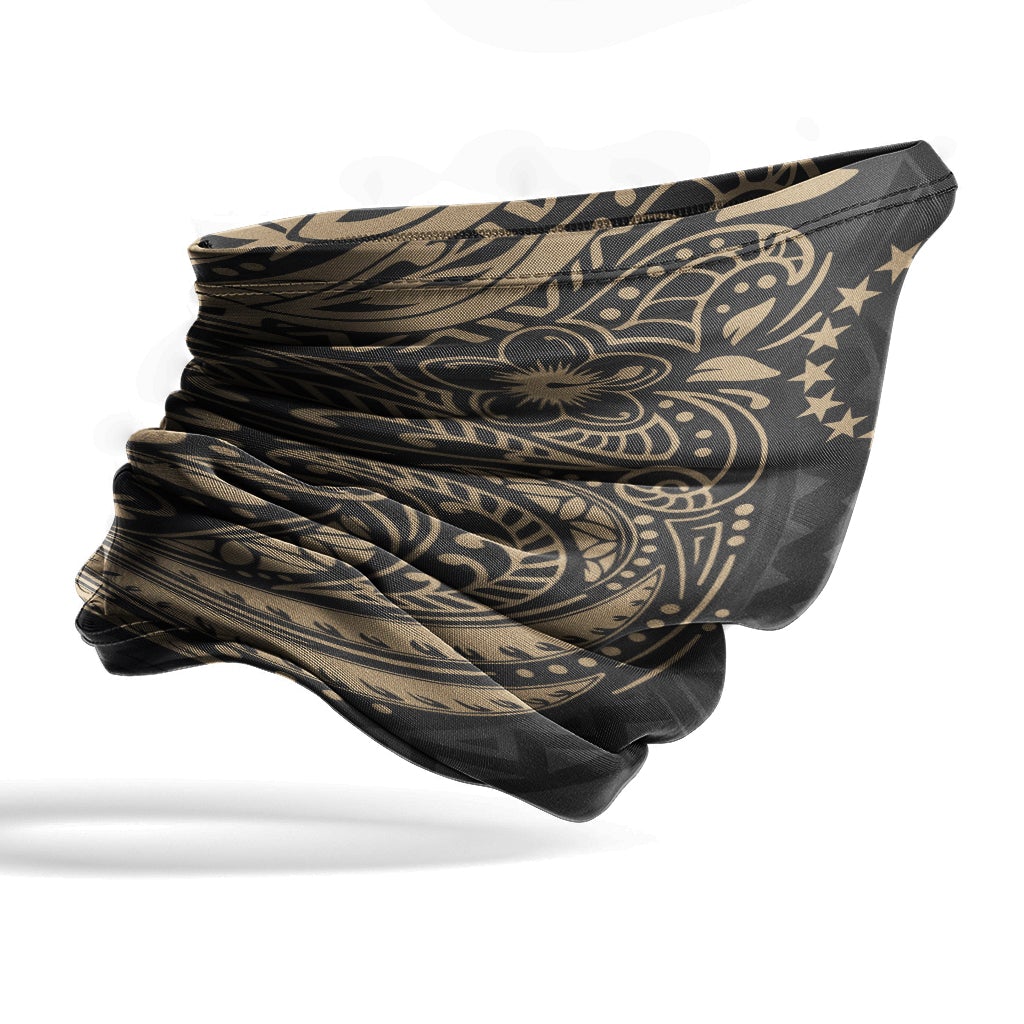 Cook Islands Neck Gaiter - Floral Tattoo Gold