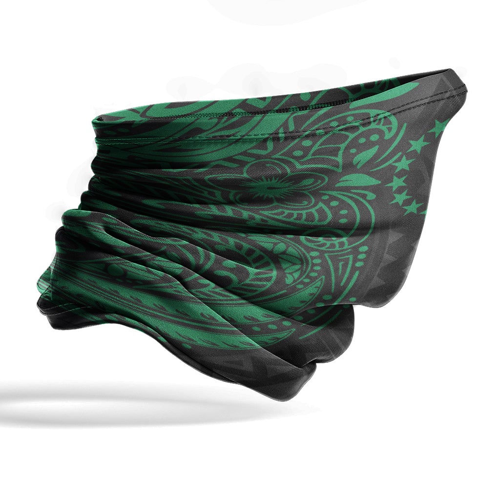 Cook Islands Neck Gaiter - Floral Tattoo Green