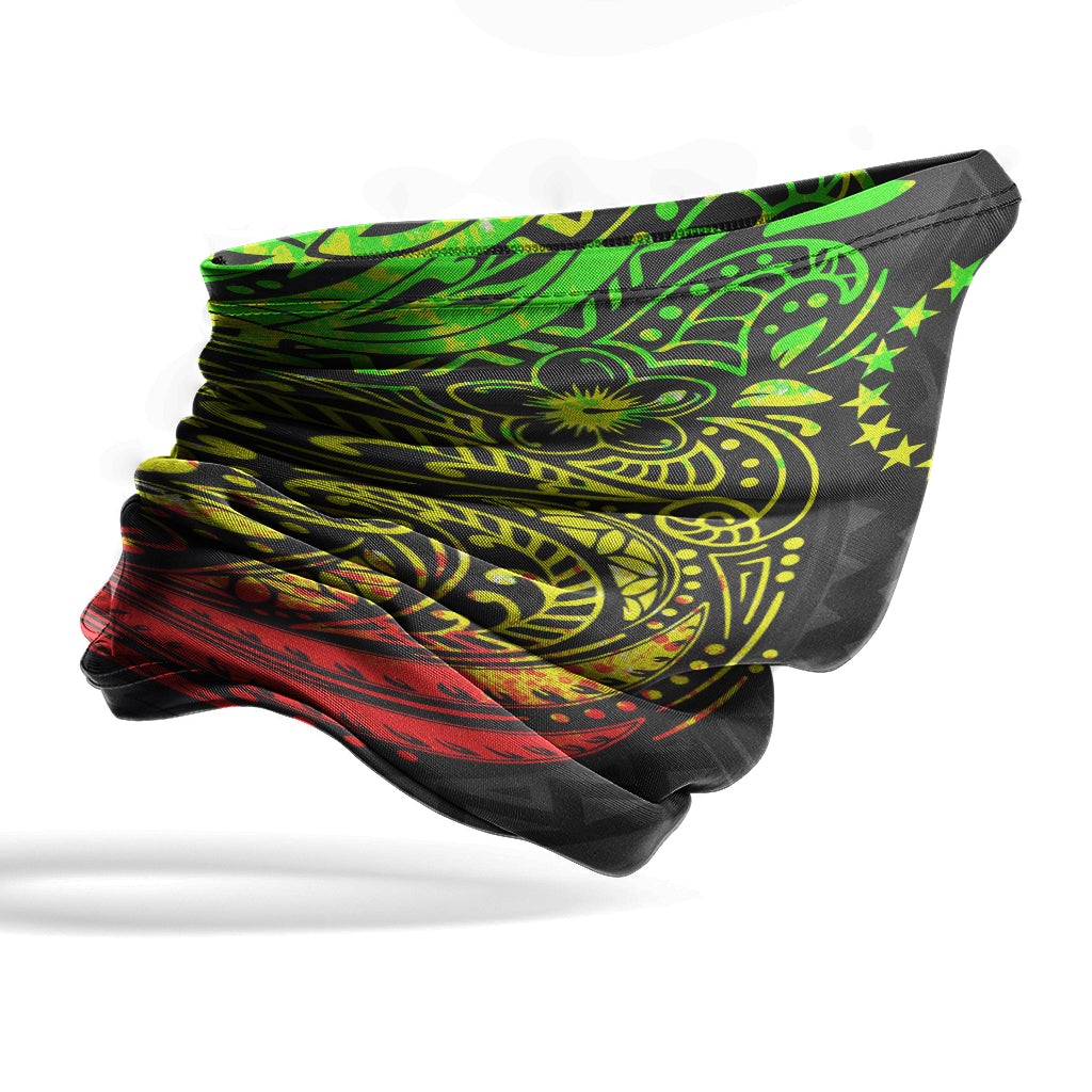 Cook Islands Neck Gaiter - Floral Tattoo Reggae