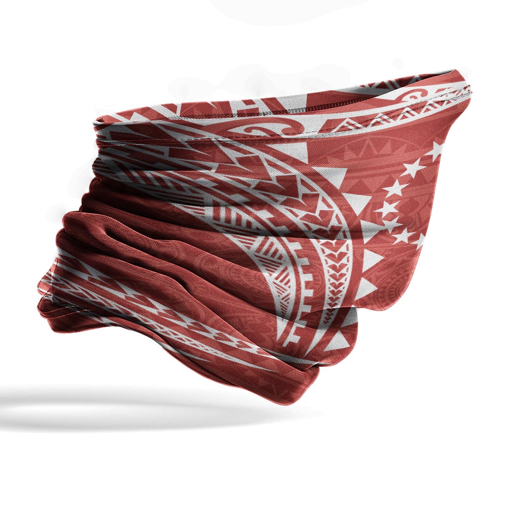 Cook Islands Neck Gaiter - Tribal Pattern Red