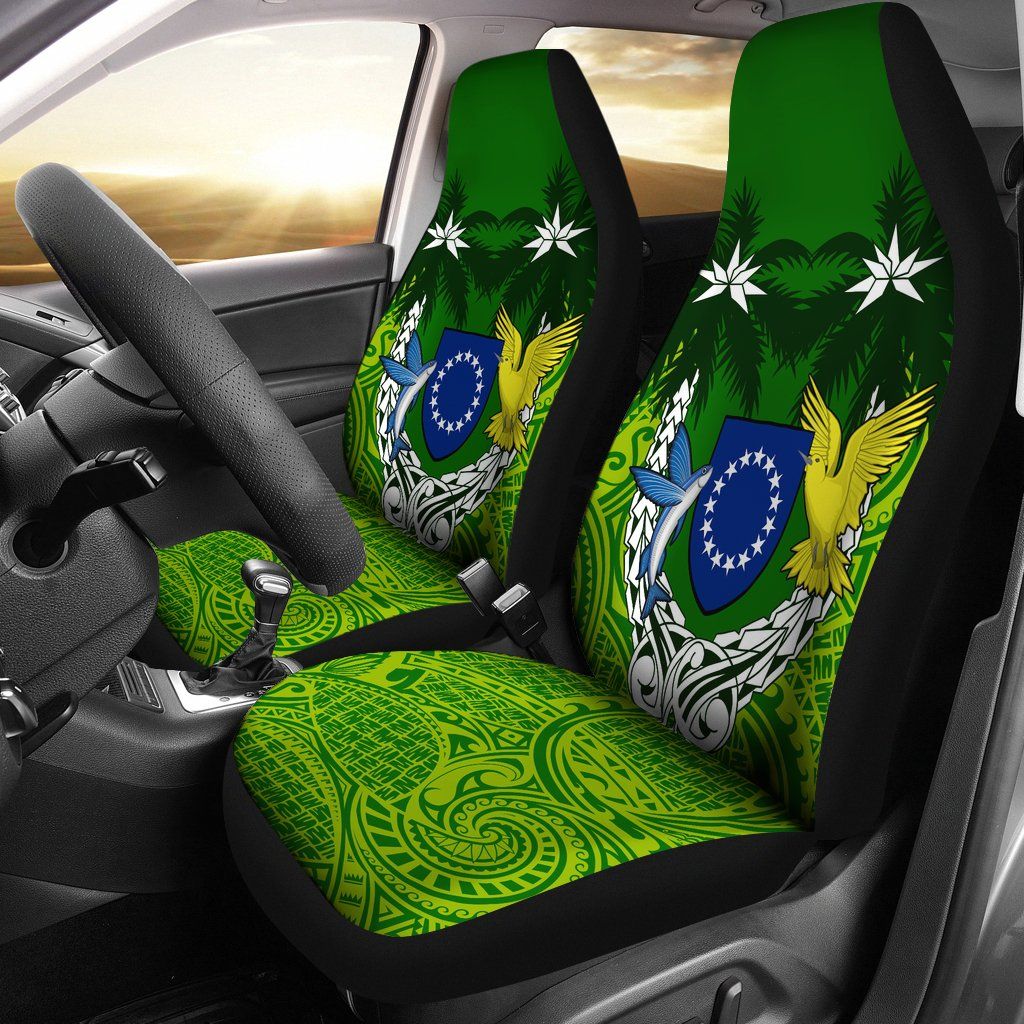 Cook Islands Car Seat Covers - Cook Islands Coat Of Arms Coconut Tree