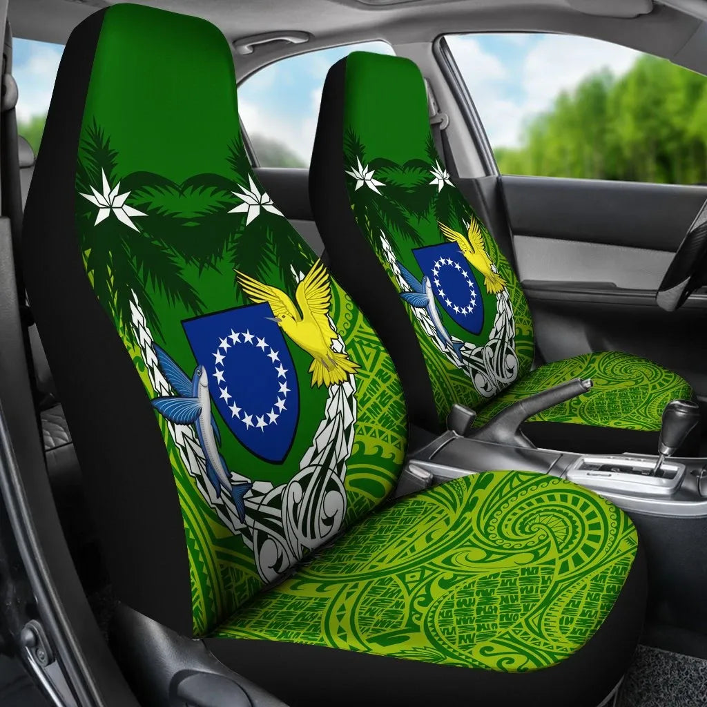 Cook Islands Car Seat Covers - Cook Islands Coat Of Arms Coconut Tree