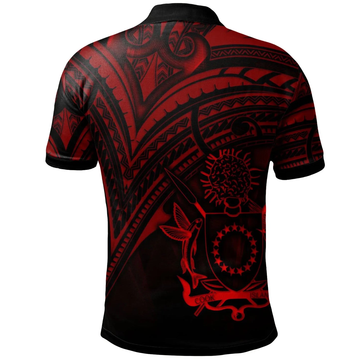 Cook Islands Polo Shirt - Red Color Cross Style