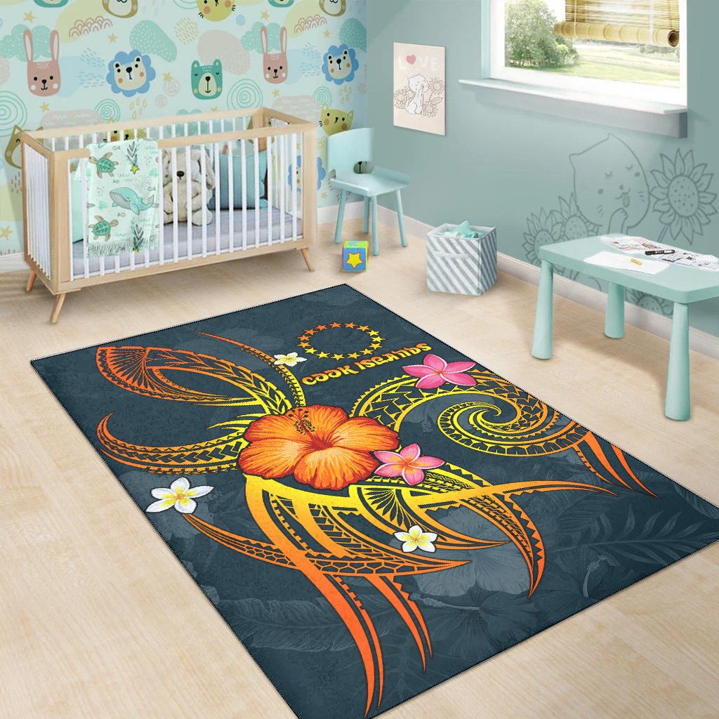 Cook Islandss Polynesian Area Rug - Legend of Cook Islandss (Blue)