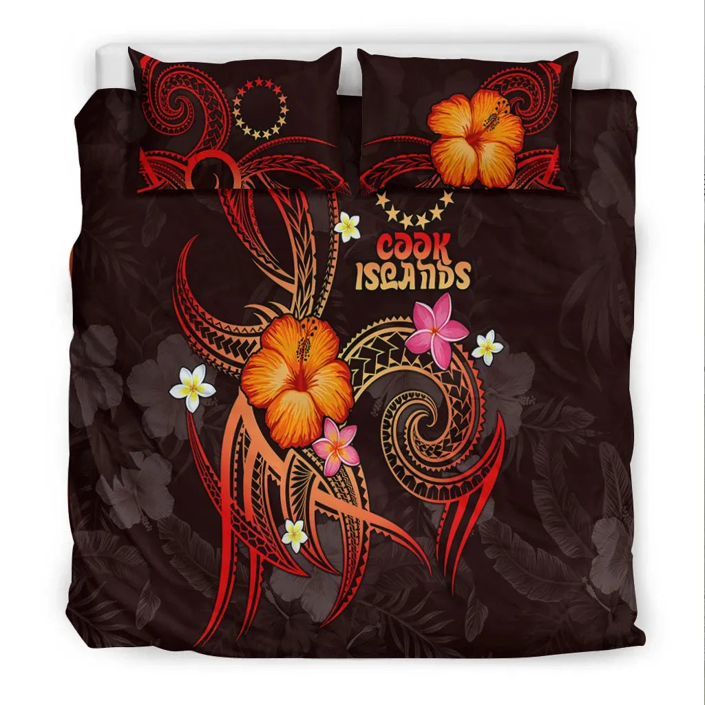 Cook Islands Polynesian Bedding Set - Legend Of Cook Islands (Red)