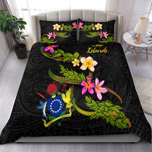 Cook Islands Polynesian Bedding Set - Plumeria Tribal