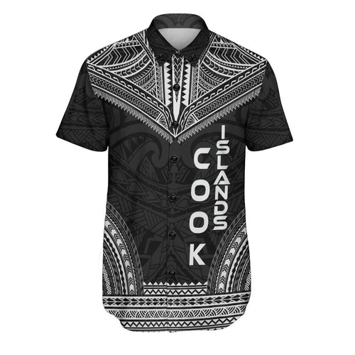 Cook Islands Polynesian Chief Short Sleeve Shirt - Black Version