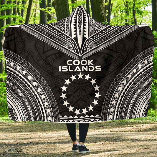 Cook Islands Polynesian Chief Hooded Blanket - Black Version