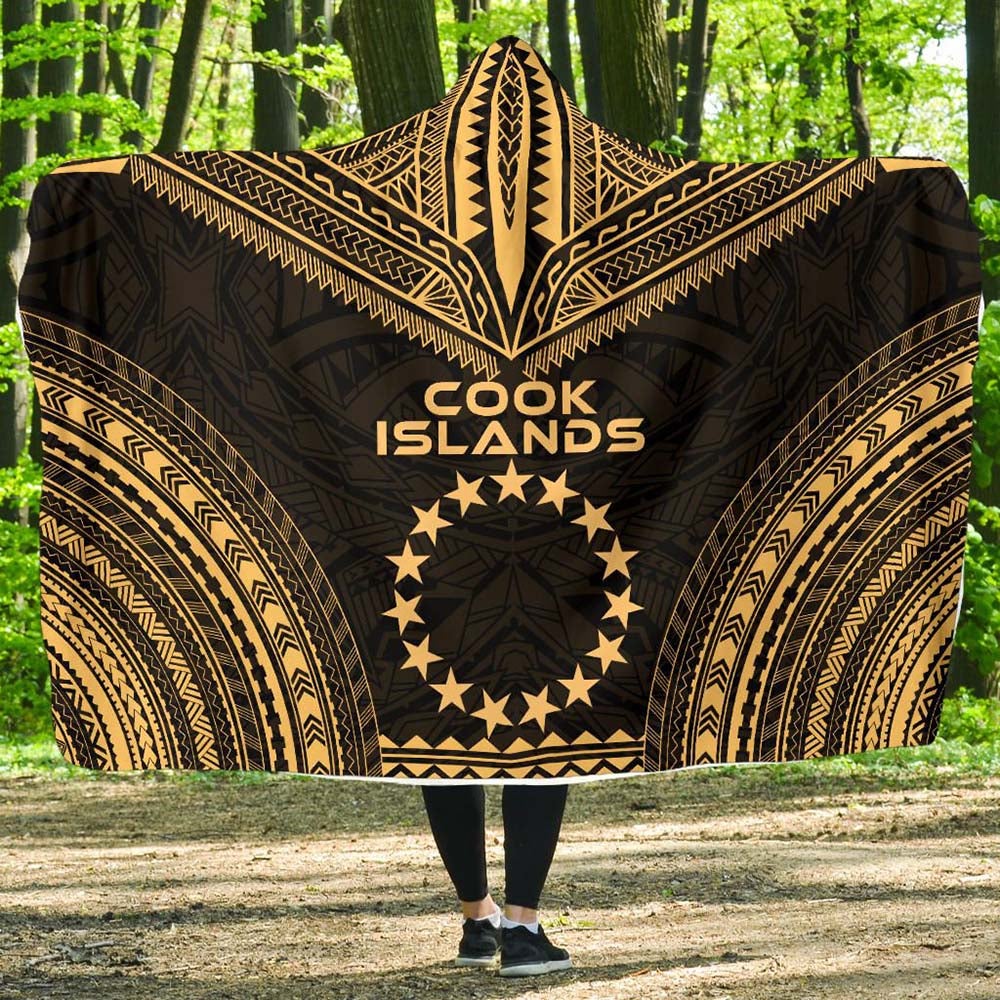 Cook Islands Polynesian Chief Hooded Blanket - Gold Version