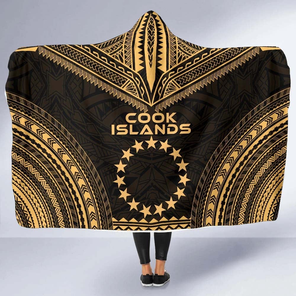 Cook Islands Polynesian Chief Hooded Blanket - Gold Version