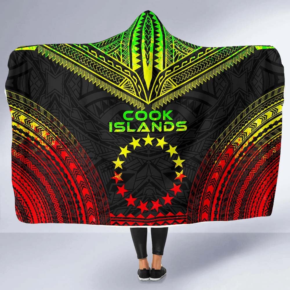 Cook Islands Polynesian Chief Hooded Blanket - Reggae Version