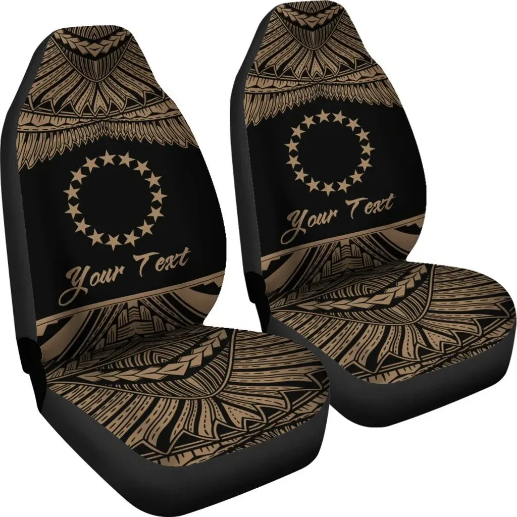 Cook Islands Polynesian Custom Personalised Peisonalised Car Seat Covers - Pride Gold Version