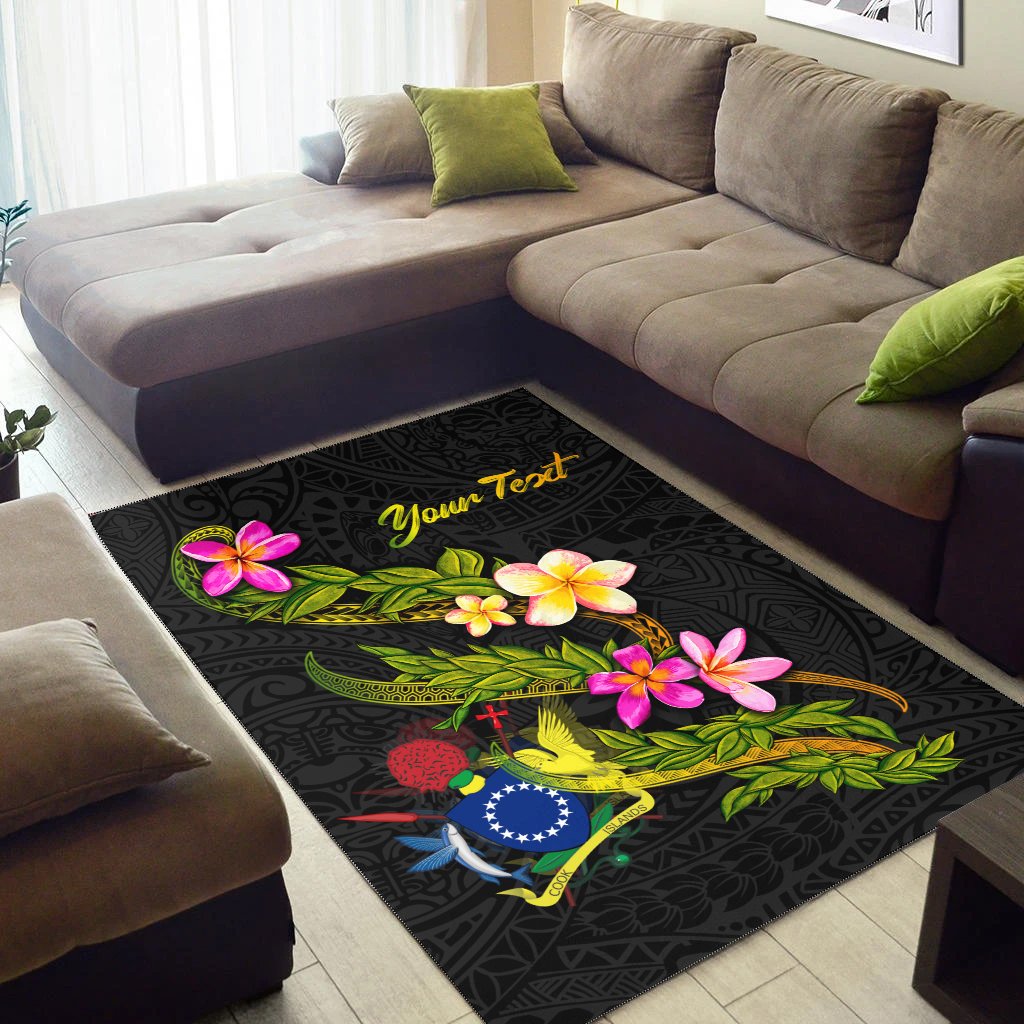 Cook Islandss Polynesian Custom Personalised Area Rug - Plumeria Tribal