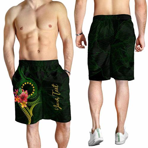 Cook Islands Polynesian Custom Personalised Men Short - Floral With Seal Flag Color