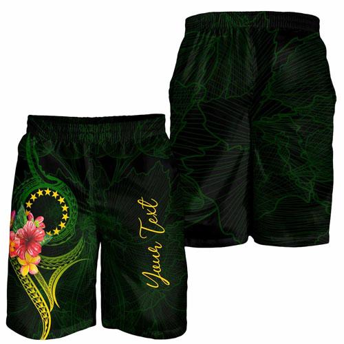 Cook Islands Polynesian Custom Personalised Men Short - Floral With Seal Flag Color