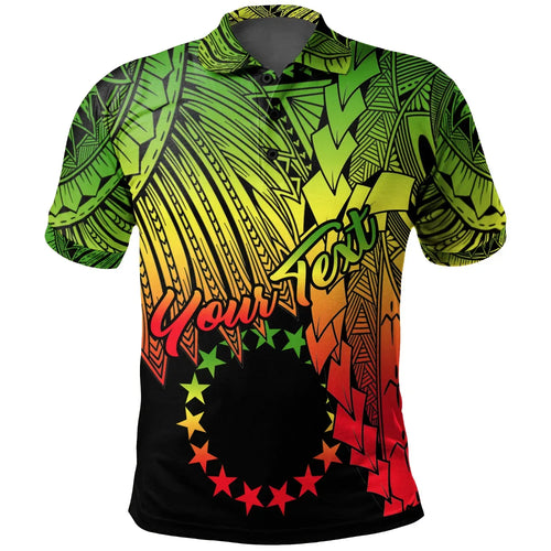 Cook Islands Polynesian Custom Personalised Polo - Tribal Wave Tattoo Reggae