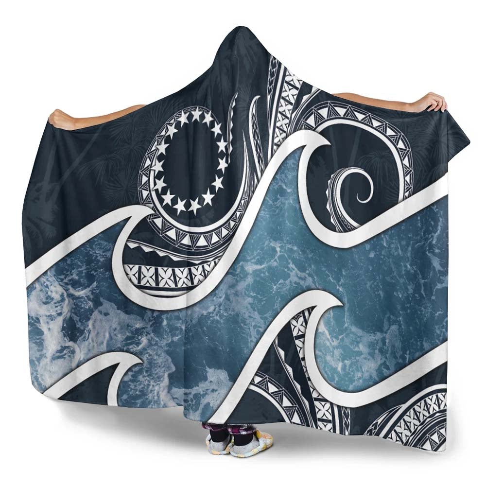 Cook Islands Polynesian Hooded Blanket - Ocean Style