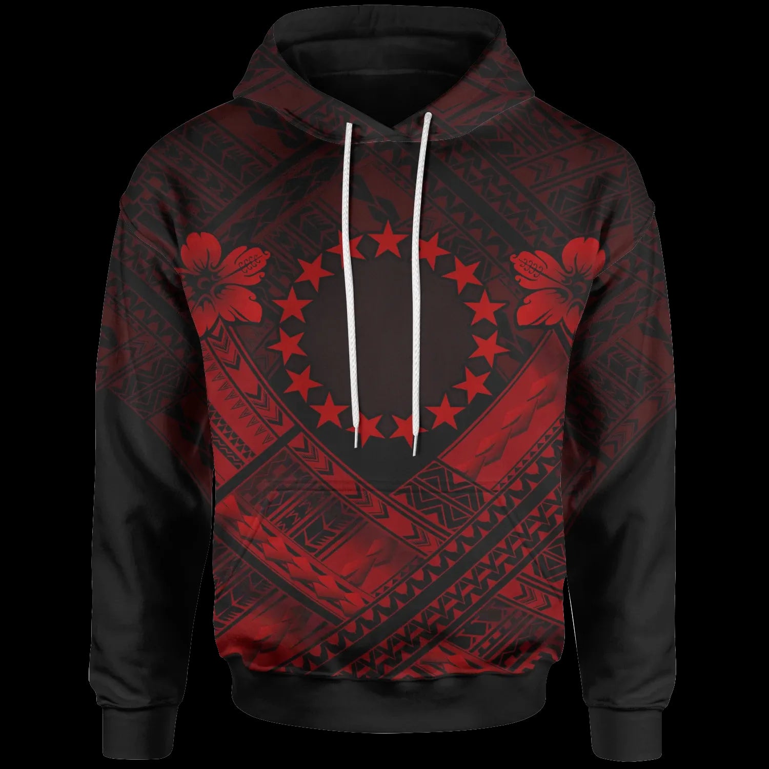 Cook Islands Polynesian Hoodie- Cook Islands Red Seal Camisole Hibiscus Style