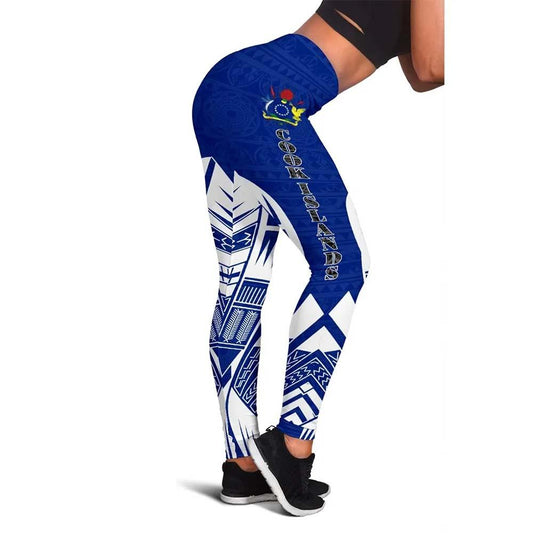 Cook Islands Polynesian Legging - Polynesian Tattoo Flag Version