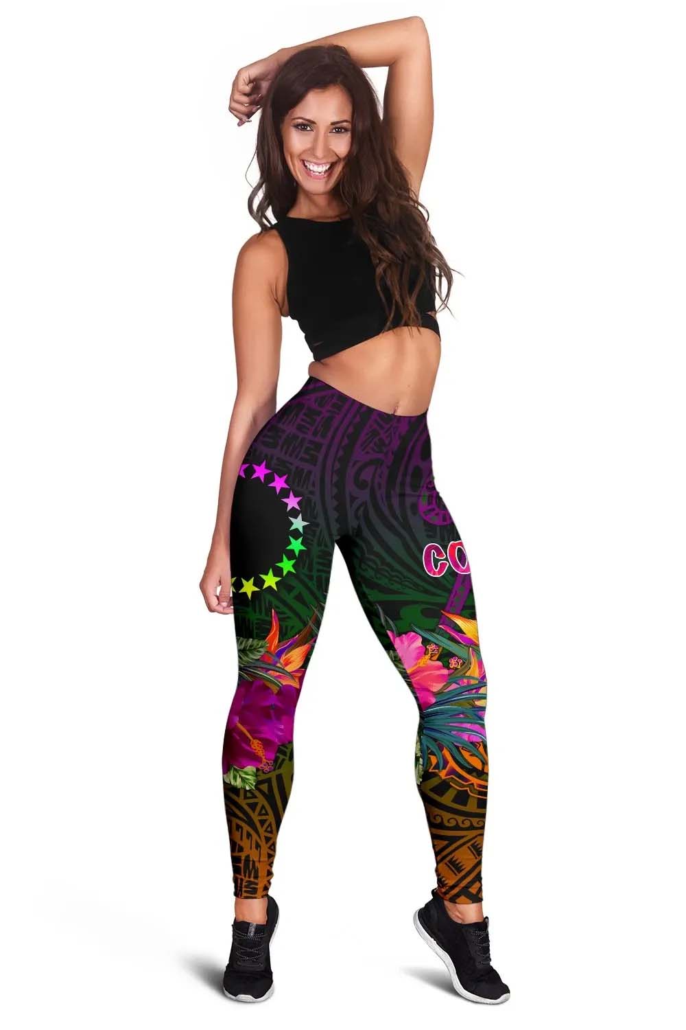 Cook Islands Polynesian Legging - Summer Hibiscus