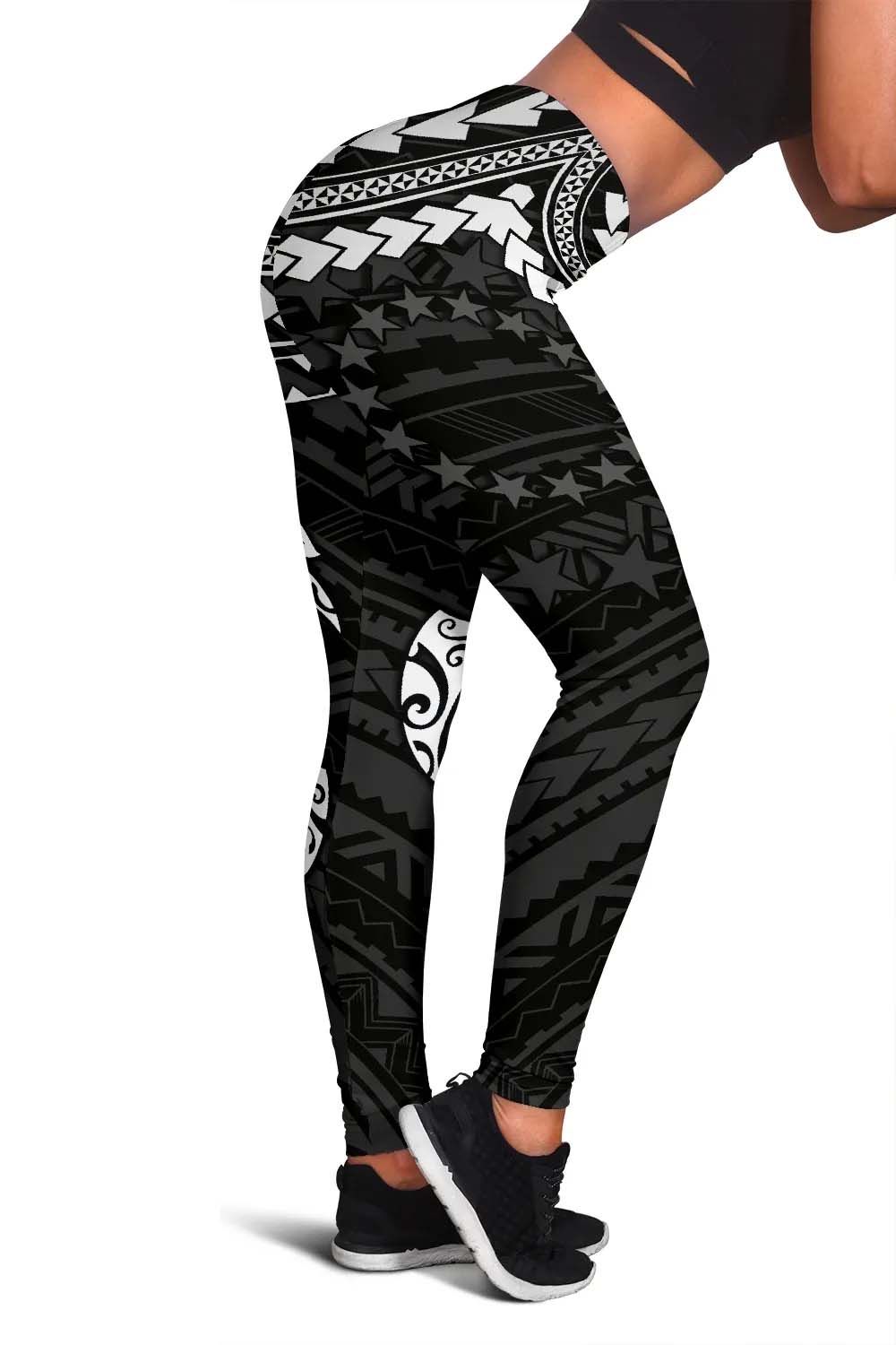 Cook Islands Polynesian Legging (Women) - White Turtle