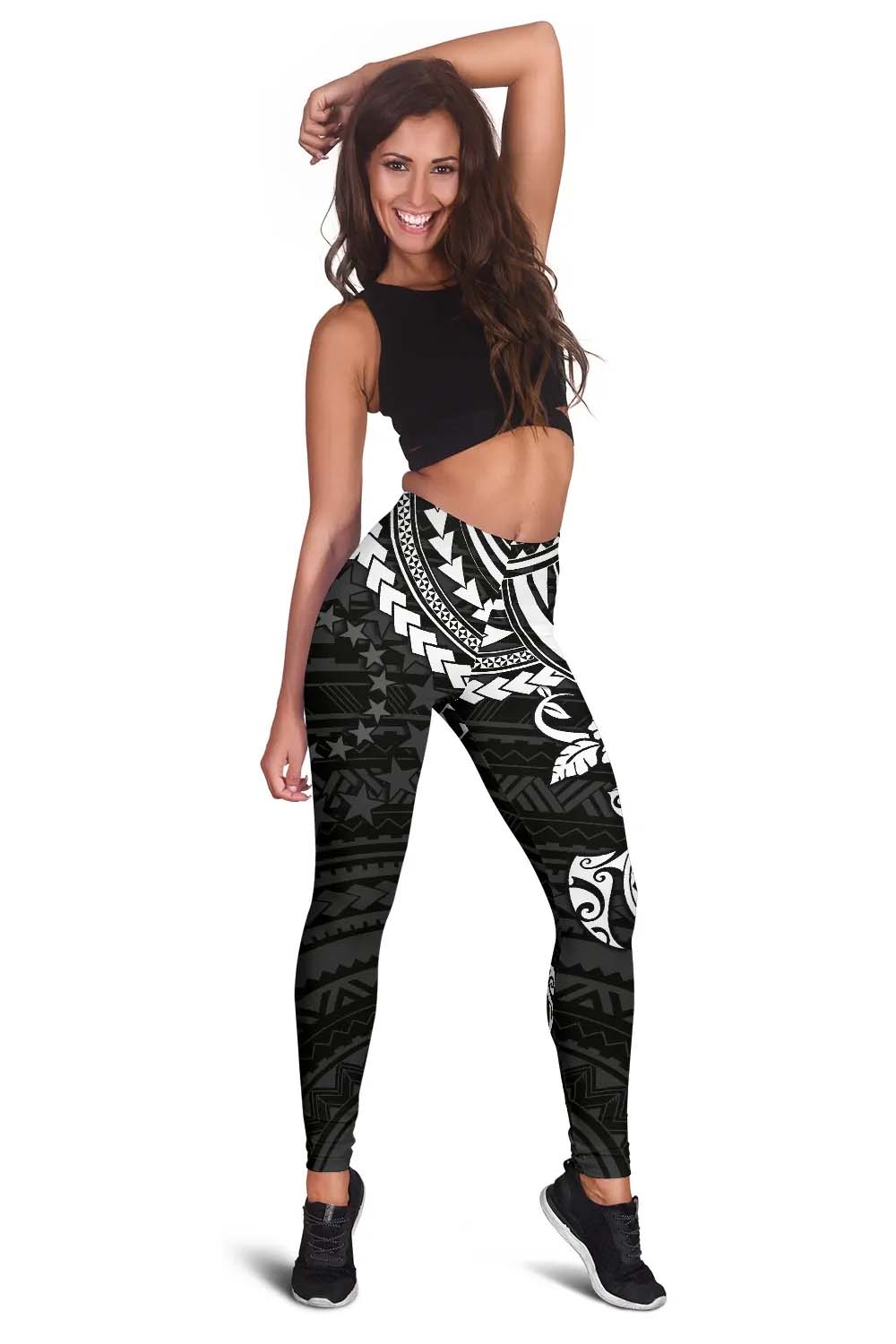 Cook Islands Polynesian Legging (Women) - White Turtle