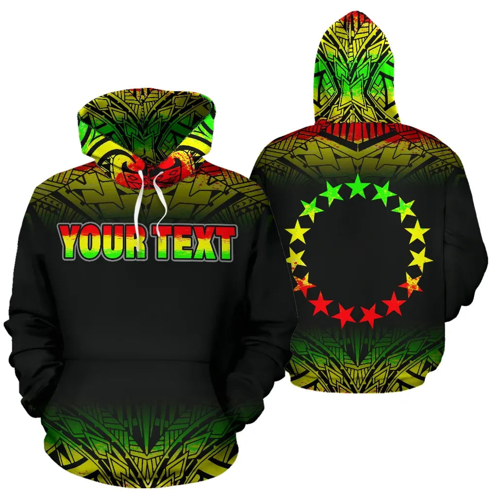 Cook Islands Polynesian Personalised Custom Hoodie Fog Reggae