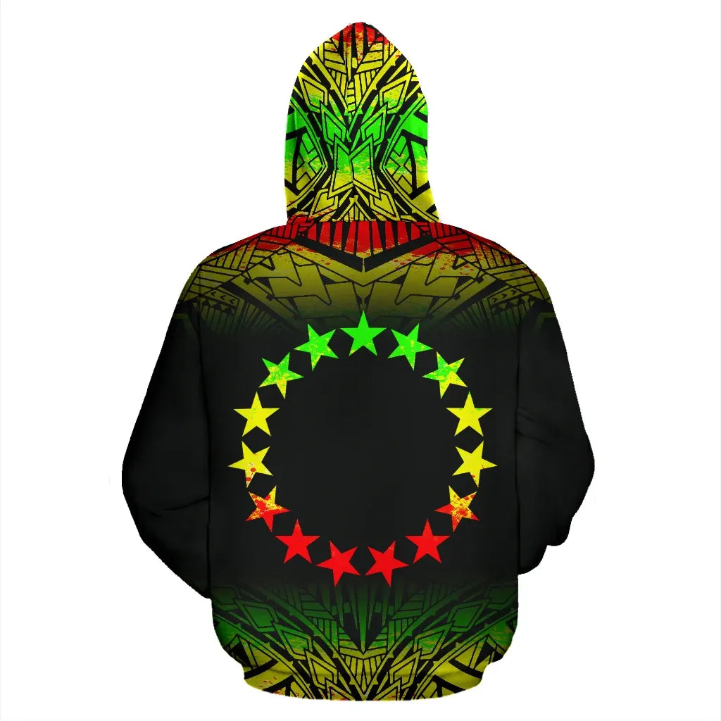 Cook Islands Polynesian Personalised Custom Hoodie Fog Reggae