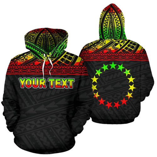 Cook Islands Polynesian Personalised Custom Hoodie Horizontal Reggae