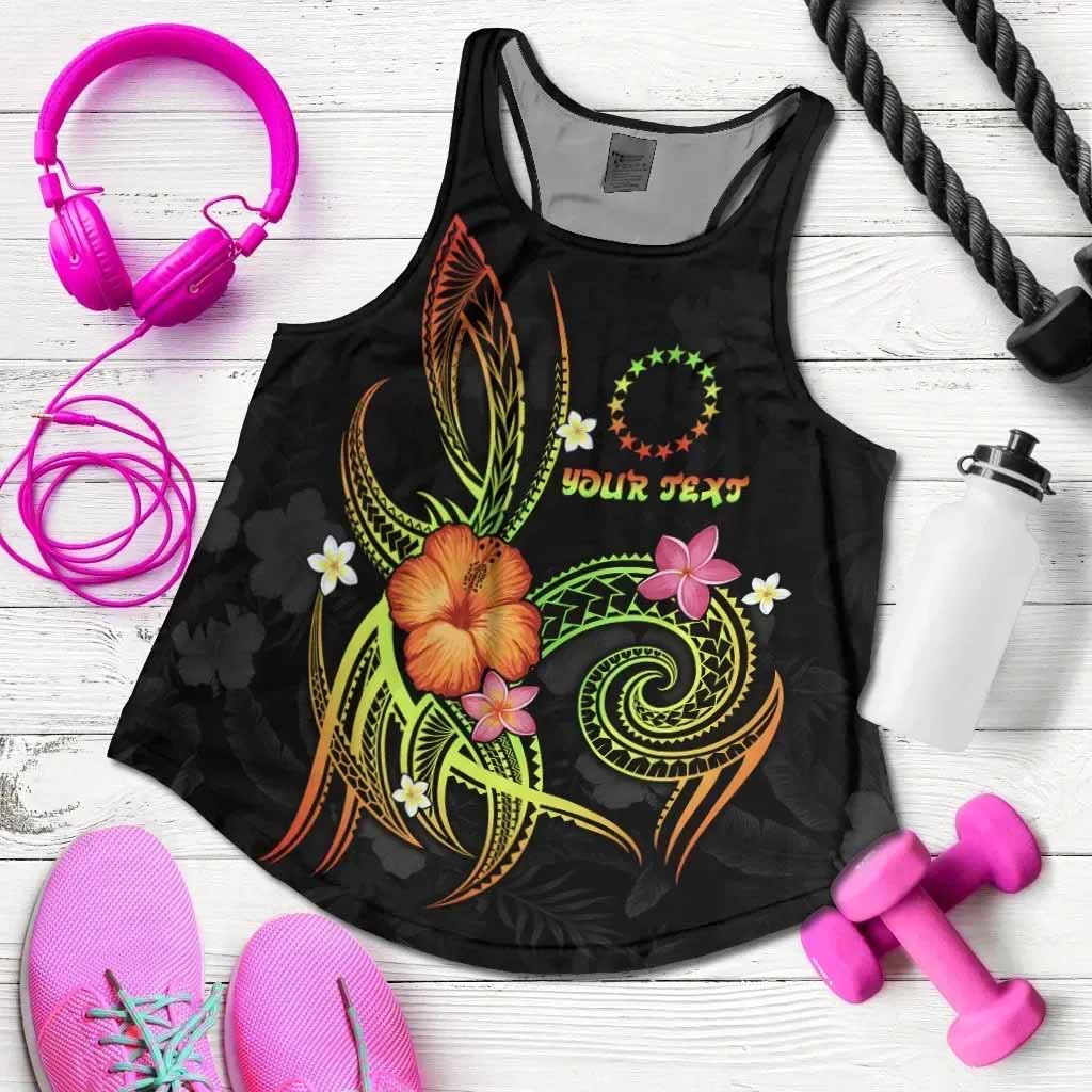 Cook Islands Polynesian Personalised Women Racerback Tank - Legend of Cook Islands (Reggae)