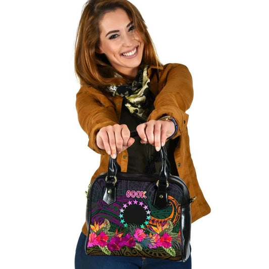 Cook Islands Polynesian Shoulder Handbag - Summer Hibiscus