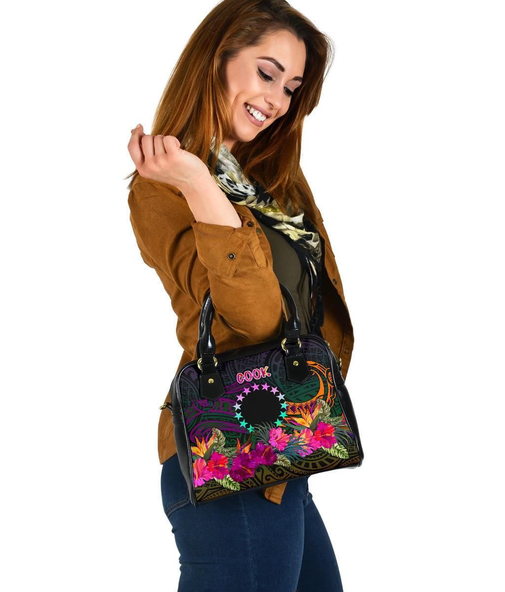 Cook Islands Polynesian Shoulder Handbag - Summer Hibiscus