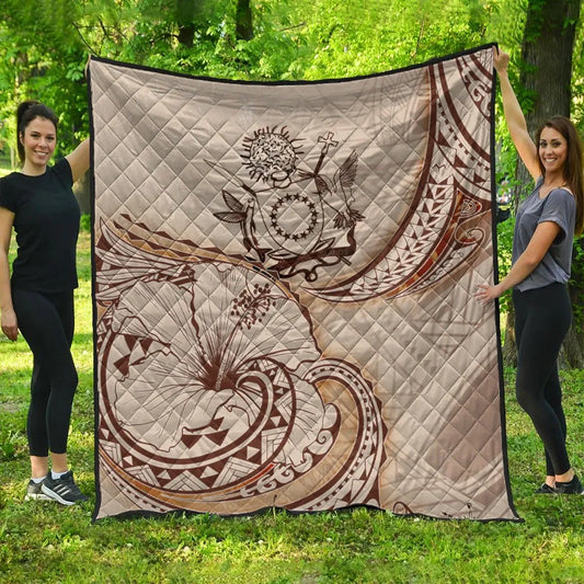 Cook Islands Premium Quilt - Hibiscus Flowers Vintage Style