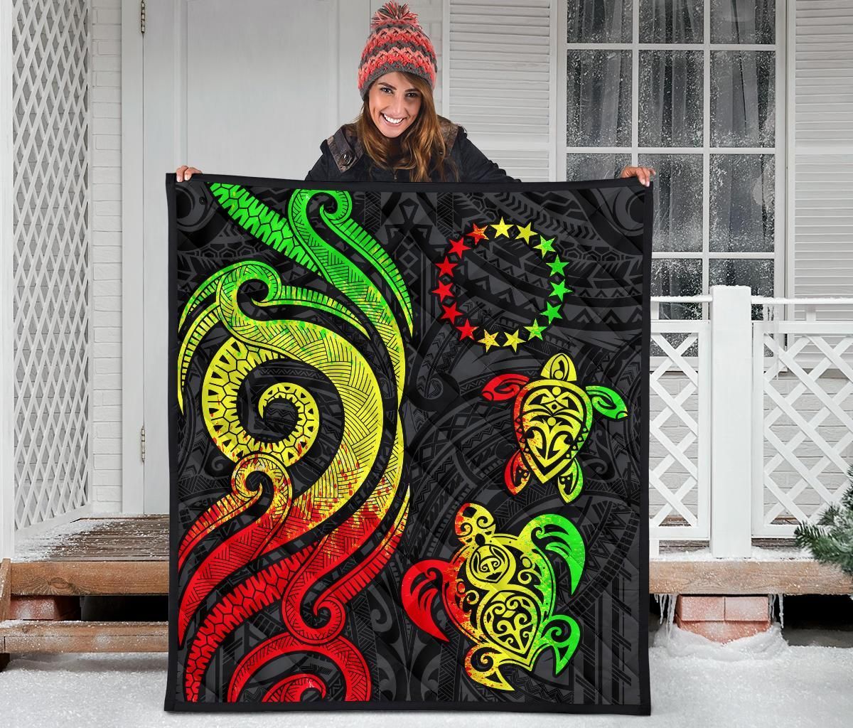Cook Islands Premium Quilt - Reggae Tentacle Turtle
