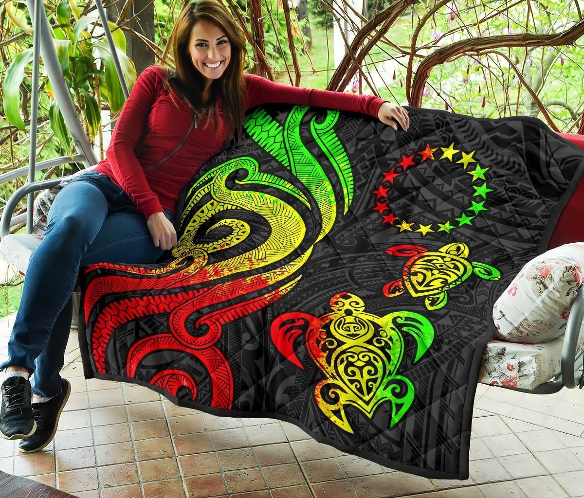 Cook Islands Premium Quilt - Reggae Tentacle Turtle